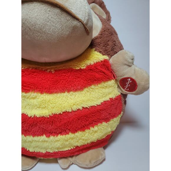 MushaBelly Snoozems Monkey Plush Pillow Stuffed Animal W/Sounds Musha Belly Red - Picture 3 of 6